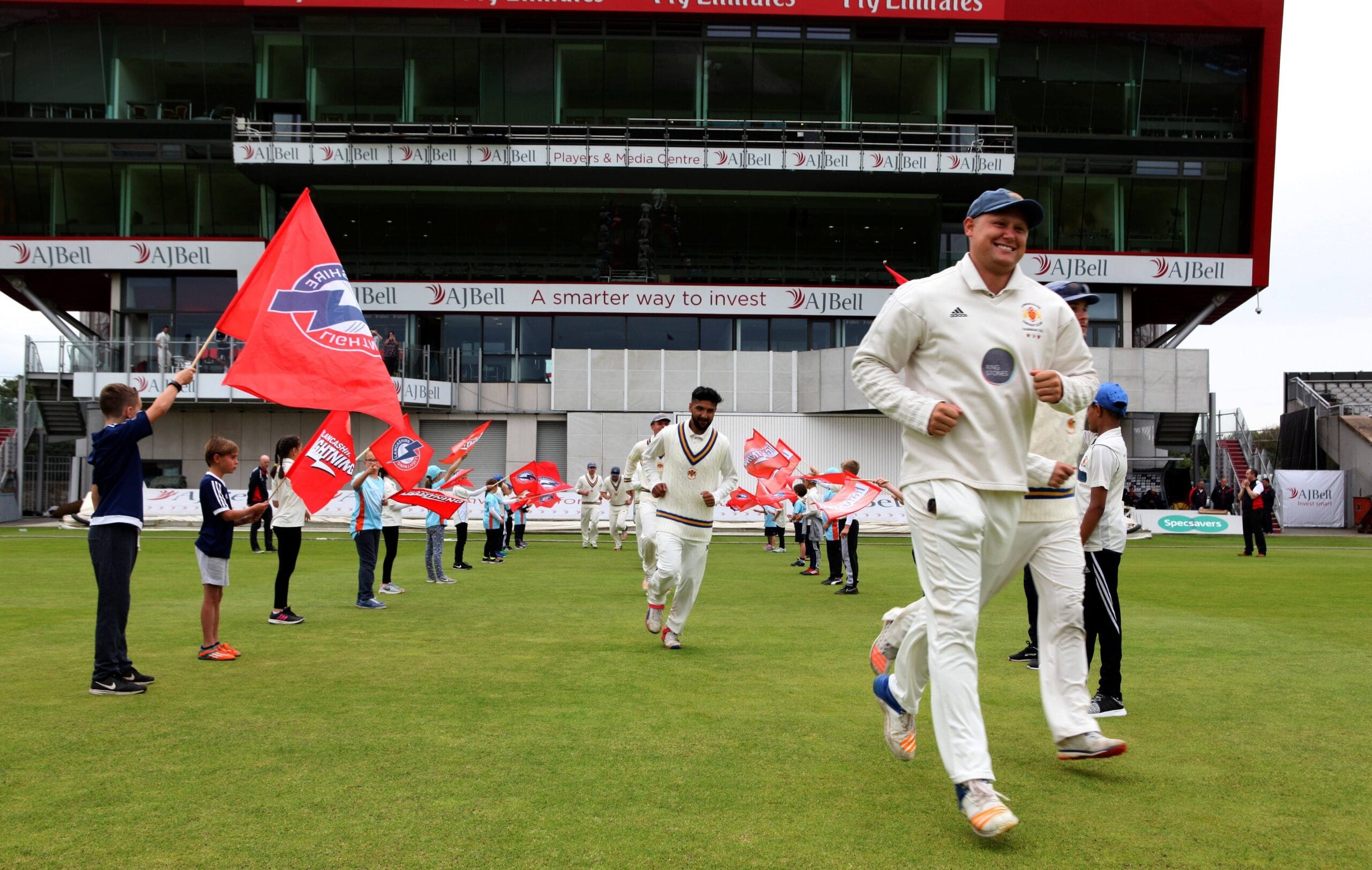 Ben Heap leading out the team at Old Trafford in the 2017 Lancashire Cup Final